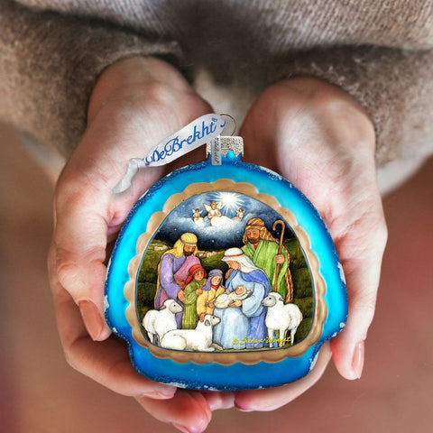 Holy Night Glass Ornament by Susan Winget - Nativity Holiday Decor - 756 - 205 - SW - Freeyouthzbandz