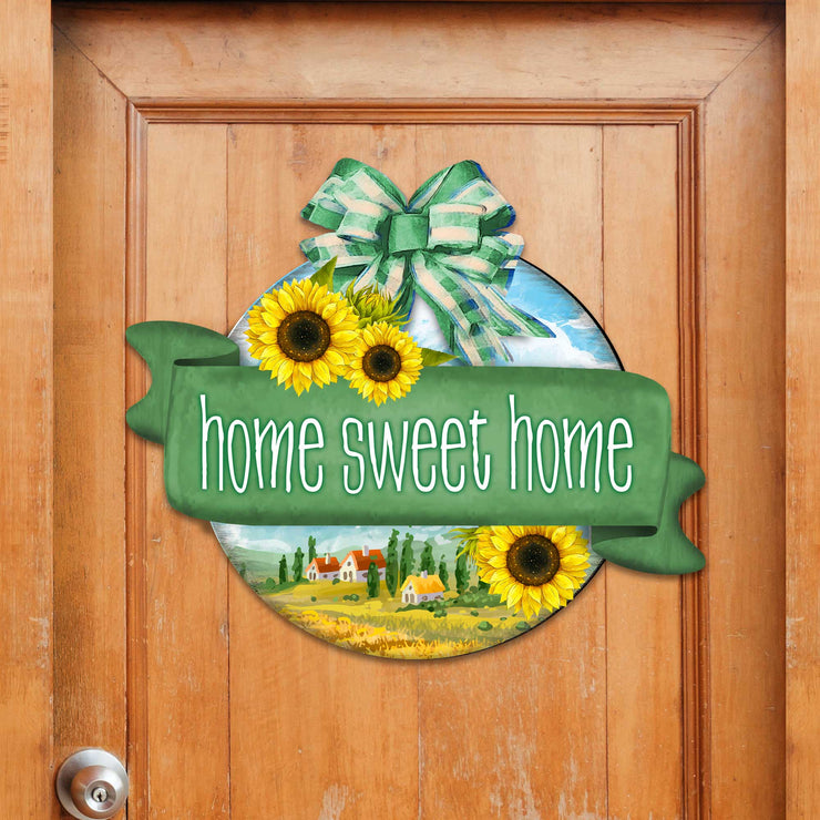 Front door welcome sign Home Sweet Home wreath Main entrance welcome sign - Wooden front porch decor - 933104H - Freeyouthzbandz