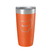Ohio Tumbler Home State Travel Mug Insulated Laser Engraved Map Coffee Cup 20 oz - Freeyouthzbandz