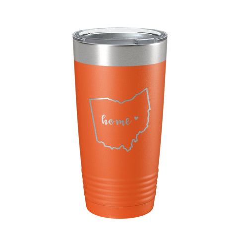 Ohio Tumbler Home State Travel Mug Insulated Laser Engraved Map Coffee Cup 20 oz - Freeyouthzbandz