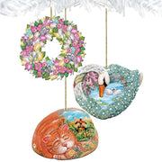 Valentine's Day Love Wooden Wreath Ornaments Set of 3 by G. DeBrekht - Easter Spring Decor - 8100032S3 - Freeyouthzbandz