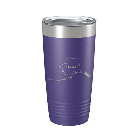 Alaska Tumbler Home State Travel Mug Insulated Laser Engraved Map Coffee Cup 20 oz - Freeyouthzbandz