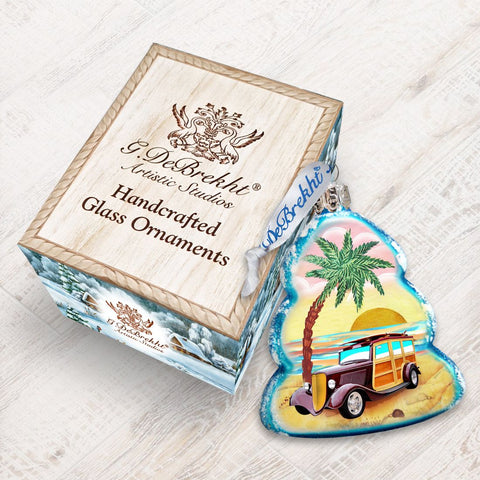 Car Woody Mercury Glass Ornament by G. DeBrekht - Coastal Holiday Decor - 776278 - Freeyouthzbandz