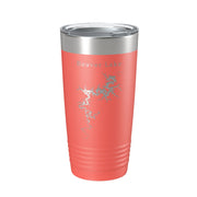 Beaver Lake Map Tumbler Travel Mug Insulated Laser Engraved Coffee Cup Arkansas 20 oz - Freeyouthzbandz