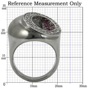 0W304 - Ruthenium Brass Ring with Synthetic Garnet in Ruby - Freeyouthzbandz