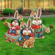 Easter Bunny Family Outdoor Decor by G. DeBrekht - Easter Spring Decor - 8154420F - S3 - Freeyouthzbandz