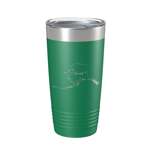 Alaska Tumbler Home State Travel Mug Insulated Laser Engraved Map Coffee Cup 20 oz - Freeyouthzbandz