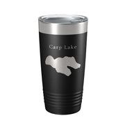 Carp Lake Map Tumbler Travel Mug Insulated Laser Engraved Coffee Cup Michigan 20 oz - Freeyouthzbandz