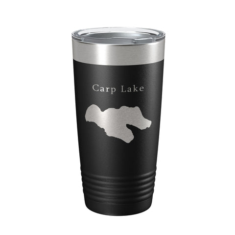 Carp Lake Map Tumbler Travel Mug Insulated Laser Engraved Coffee Cup Michigan 20 oz - Freeyouthzbandz