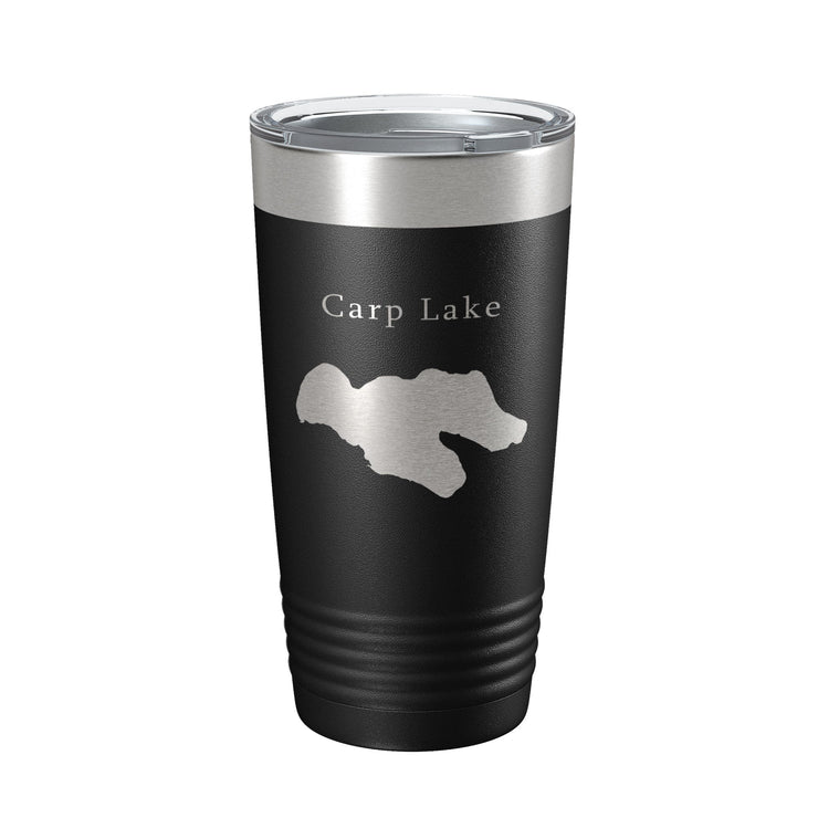 Carp Lake Map Tumbler Travel Mug Insulated Laser Engraved Coffee Cup Michigan 20 oz - Freeyouthzbandz