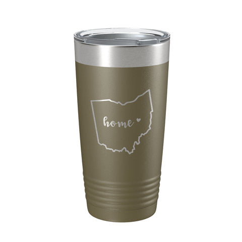 Ohio Tumbler Home State Travel Mug Insulated Laser Engraved Map Coffee Cup 20 oz - Freeyouthzbandz