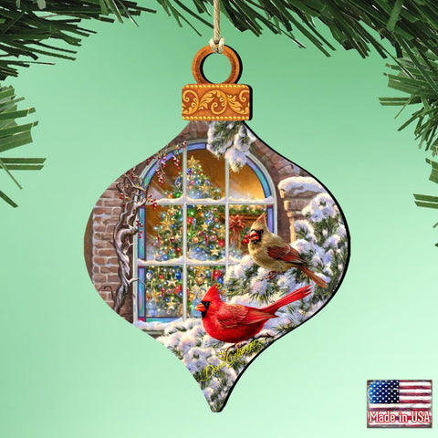 Winter House Cardinals Wooden Ornaments by Gelsinger - Christmas Decor - 8031110 - 1318 - Freeyouthzbandz