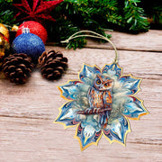 Great Horned Owl Snowflake Large Wooden Ornament by G. Debrekht - Nature Wildlife Decor - 8688436M - Freeyouthzbandz