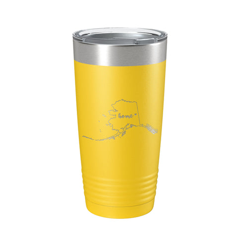 Alaska Tumbler Home State Travel Mug Insulated Laser Engraved Map Coffee Cup 20 oz - Freeyouthzbandz