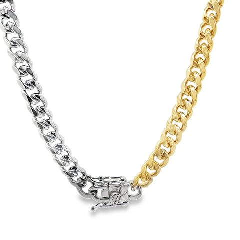 TWO TONED 7mm Cuban Curb Chain - Freeyouthzbandz