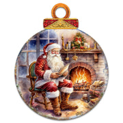 Santa at the Fireplace Wreath Holiday Door Decor by G. Debrekht - Christmas Santa Snowman Decor - 8611089 - 2H - Freeyouthzbandz