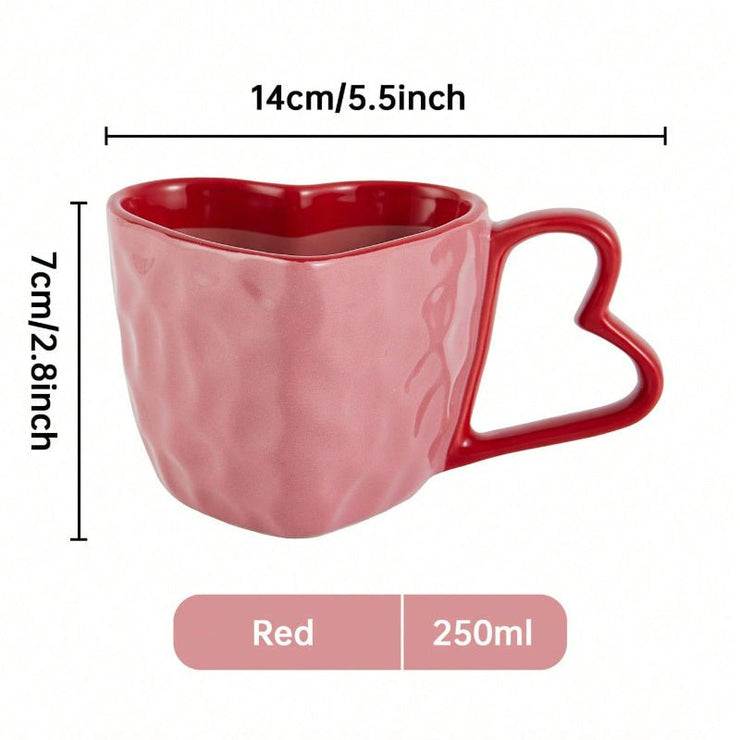 Couples Red Heart Ceramic Coffee Cup - Freeyouthzbandz