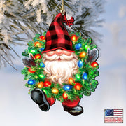Bright Light Gnome Dwarf Wreath Wooden Ornaments by Gelsinger - Christmas Decor - 8161053 - DG - Freeyouthzbandz