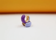 18K Gold Filled Enamel Small Huggie Earrings (K116A) - Freeyouthzbandz