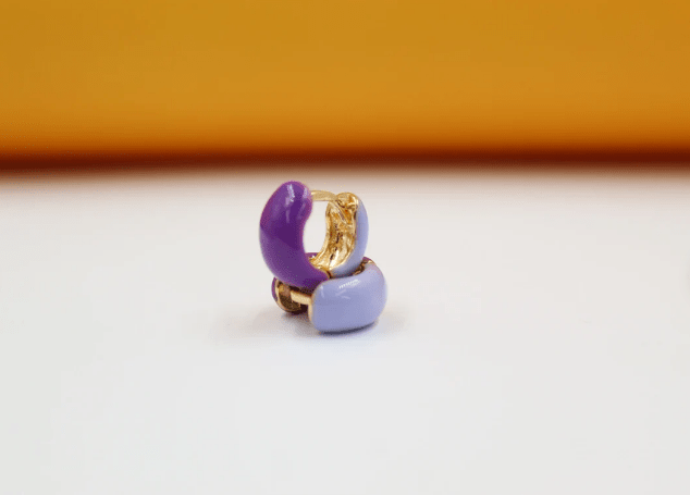 18K Gold Filled Enamel Small Huggie Earrings (K116A) - Freeyouthzbandz