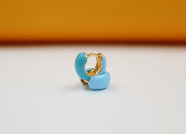 18K Gold Filled Enamel Small Huggie Earrings (K116A) - Freeyouthzbandz