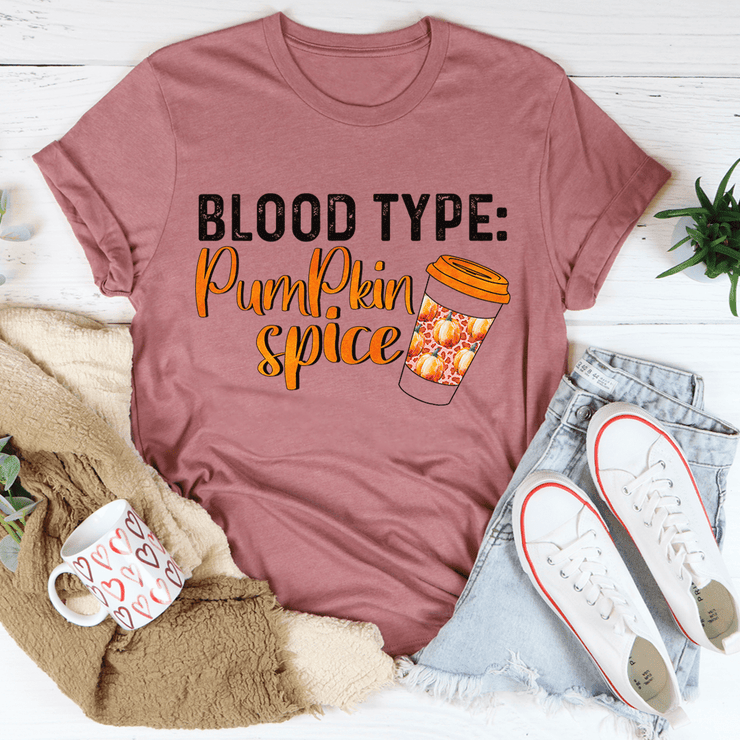 Blood Type Pumpkin Spice T-Shirt - Freeyouthzbandz