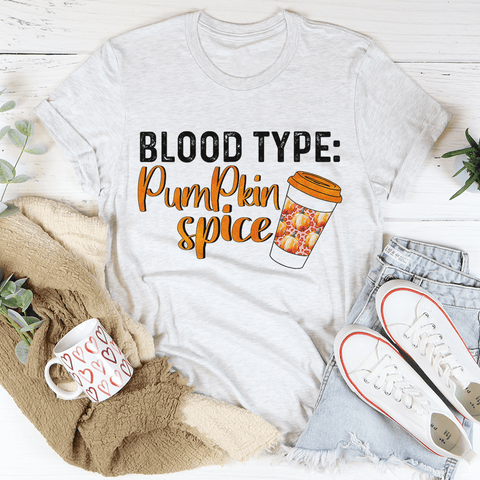 Blood Type Pumpkin Spice T-Shirt - Freeyouthzbandz