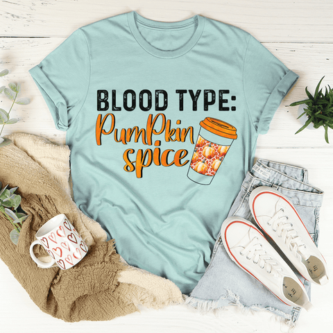 Blood Type Pumpkin Spice T-Shirt - Freeyouthzbandz
