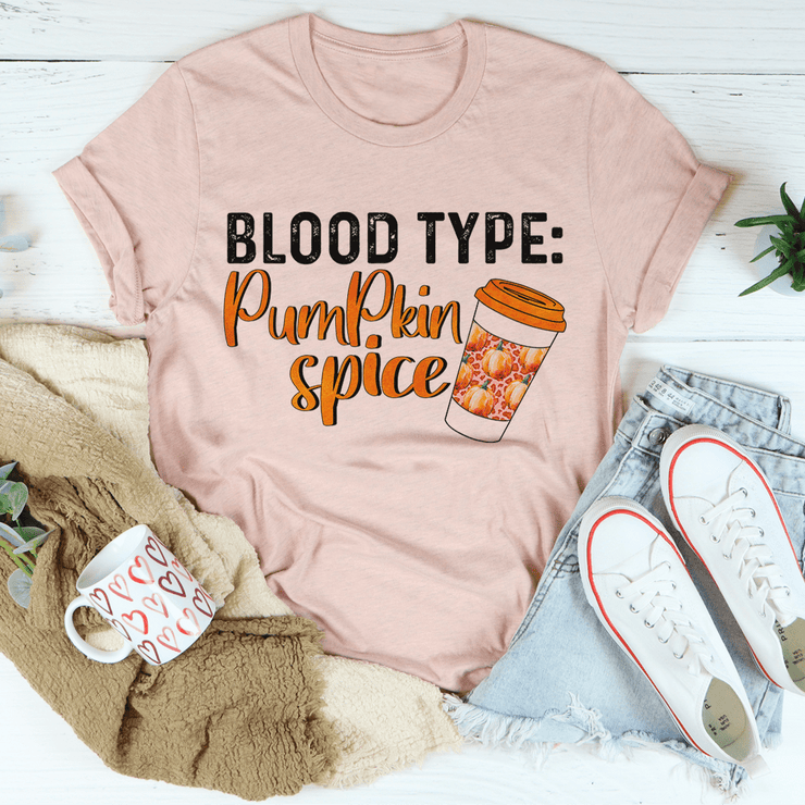 Blood Type Pumpkin Spice T-Shirt - Freeyouthzbandz