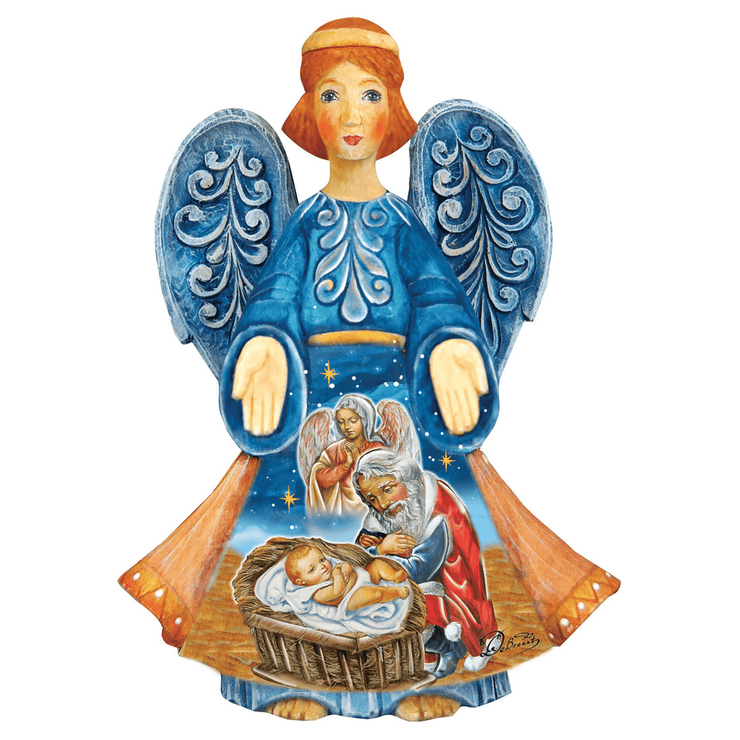Adoration Angel Handcrafted Christmas Figurine by G. Debrekht - Nativity Holiday Decor - 552727 - Freeyouthzbandz