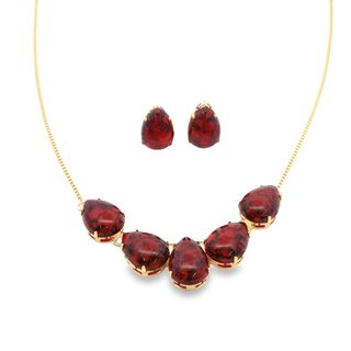 Marquise Jade Stone Necklace (H199) - Freeyouthzbandz