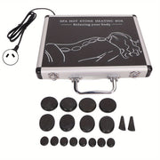 18pcs Heated Basalt Massage Stones with Warmer Box(Black) - Freeyouthzbandz