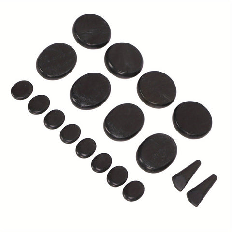 18pcs Heated Basalt Massage Stones with Warmer Box(Black) - Freeyouthzbandz