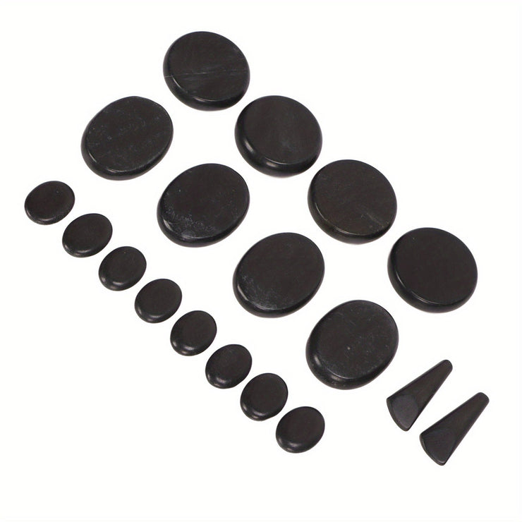 18pcs Heated Basalt Massage Stones with Warmer Box(Black) - Freeyouthzbandz