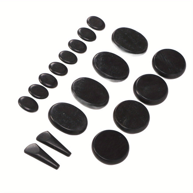 18pcs Heated Basalt Massage Stones with Warmer Box(Black) - Freeyouthzbandz