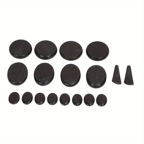 18pcs Heated Basalt Massage Stones with Warmer Box(Black) - Freeyouthzbandz