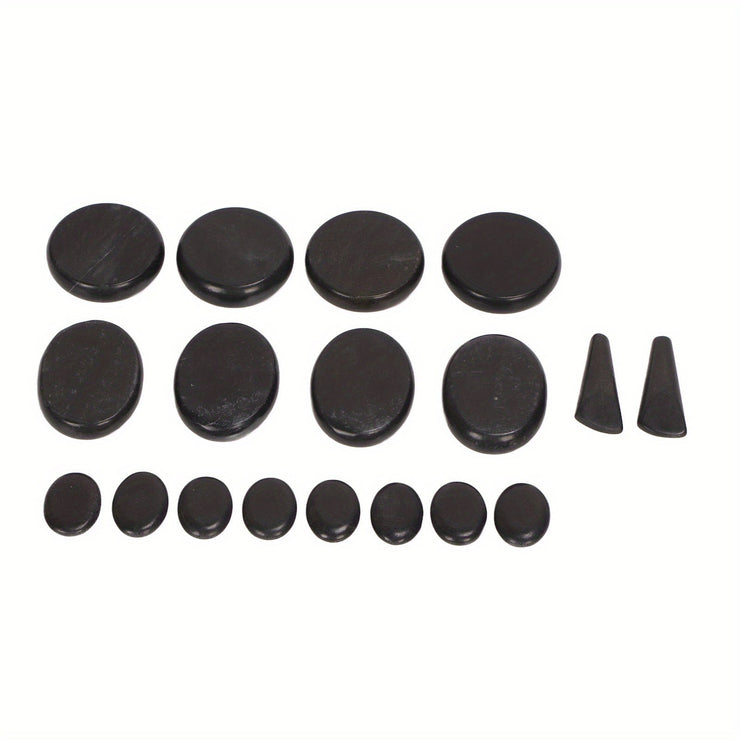 18pcs Heated Basalt Massage Stones with Warmer Box(Black) - Freeyouthzbandz