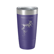 Beaver Lake Map Tumbler Travel Mug Insulated Laser Engraved Coffee Cup Arkansas 20 oz - Freeyouthzbandz