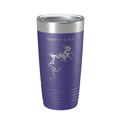 Beaver Lake Map Tumbler Travel Mug Insulated Laser Engraved Coffee Cup Arkansas 20 oz - Freeyouthzbandz