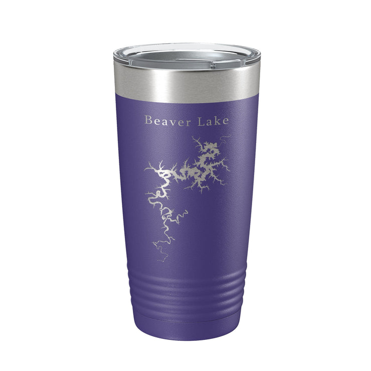 Beaver Lake Map Tumbler Travel Mug Insulated Laser Engraved Coffee Cup Arkansas 20 oz - Freeyouthzbandz