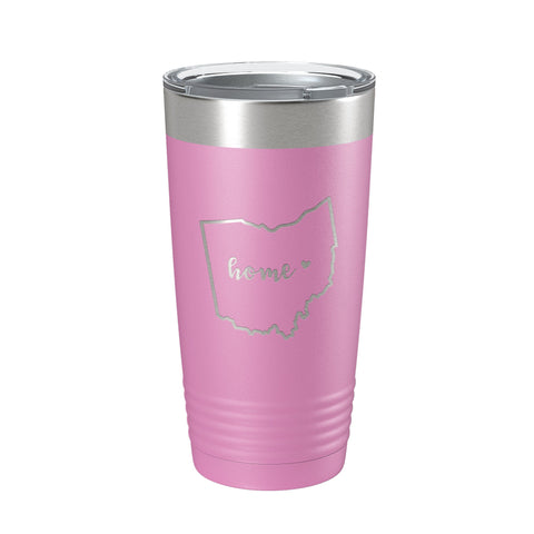 Ohio Tumbler Home State Travel Mug Insulated Laser Engraved Map Coffee Cup 20 oz - Freeyouthzbandz