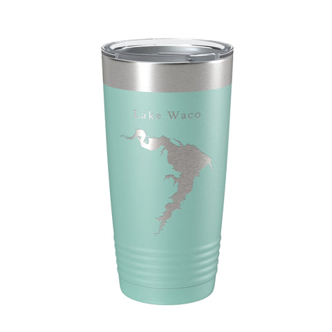 Lake Waco Map Tumbler Travel Mug Insulated Laser Engraved Coffee Cup Texas 20 oz - Freeyouthzbandz