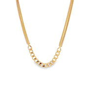 Thick Half Cuban Half Snake Chain Necklace / Bracelet (F102B)(I536) - Freeyouthzbandz