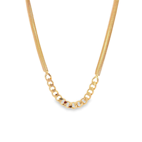 Thick Half Cuban Half Snake Chain Necklace / Bracelet (F102B)(I536) - Freeyouthzbandz