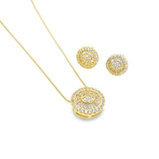 CZ Pizza Necklace and Earring SET (G223) - Freeyouthzbandz