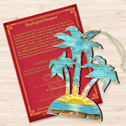 Rustic Palm Trees Wooden Ornaments by G. DeBrekht - Coastal Holiday Decor - 8198415 - Freeyouthzbandz