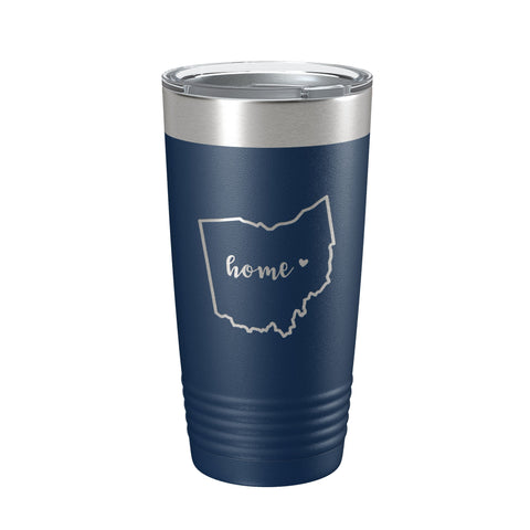 Ohio Tumbler Home State Travel Mug Insulated Laser Engraved Map Coffee Cup 20 oz - Freeyouthzbandz
