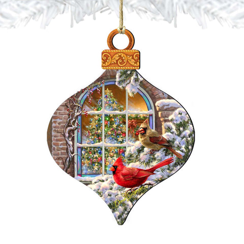 Winter House Cardinals Wooden Ornaments by Gelsinger - Christmas Decor - 8031110 - 1318 - Freeyouthzbandz
