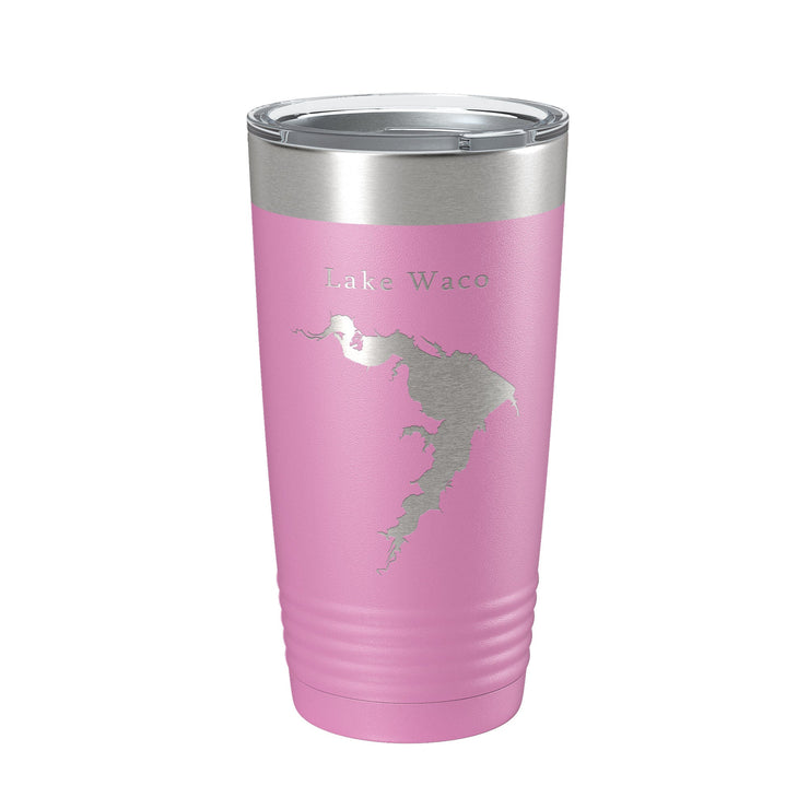 Lake Waco Map Tumbler Travel Mug Insulated Laser Engraved Coffee Cup Texas 20 oz - Freeyouthzbandz