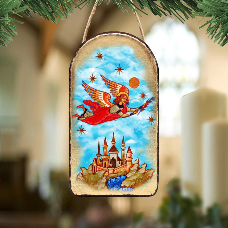 Watching Over Flying Angel Religious Christian Sacred Icon Ornament - Inspirational Icon Decor - 87034 - Freeyouthzbandz